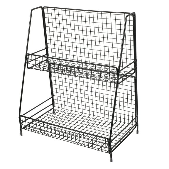 WORGEOUS Storage Rack Water Bottle Station Beverage Clear Office Pantry Black