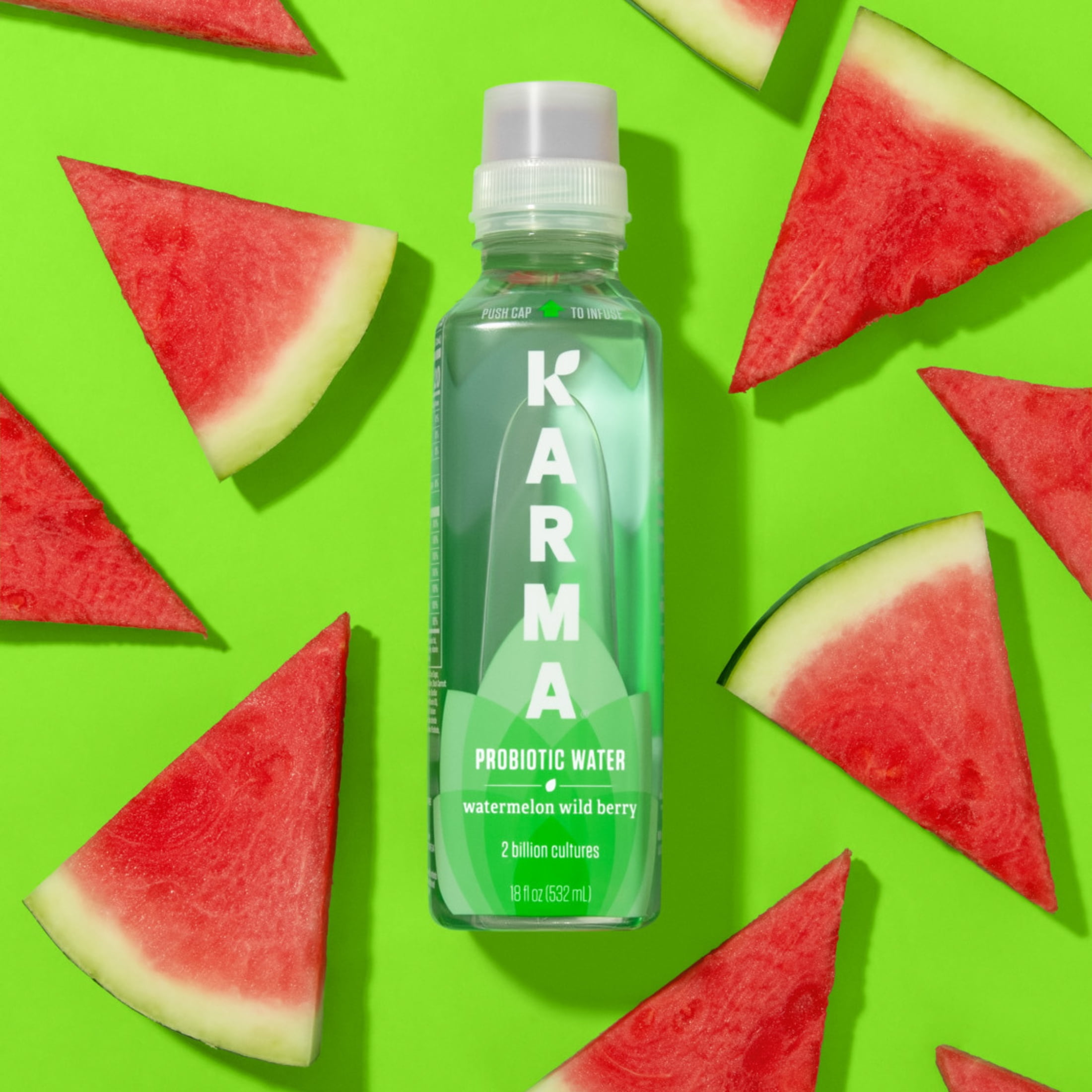 (6 pack) Karma Probiotic Water, Watermelon Wild Berry, 18 fl. oz., 1 Count Bottle