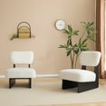 thumbnail image 3 of WRXELAN Modern Accent Chair Set of 2, Upholstered Lounge Armchair with Wood Base, Minimalist Design Single Sofa Chair for Living Room, 3 of 12