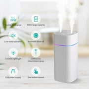 600ml Mini Humidifier for Bedroom, Desk - Portable Double Jet Humidifier for Indoor Office, Car - White