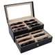 thumbnail image 2 of Organizador de estuche con cerradura para cajón de exhibición de gafas de sol y almacenamiento de anteojos de cuero de 12 piezas, negro,, 2 of 5