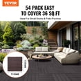thumbnail image 2 of VEVOR Interlocking Deck Tiles, 54 Pack,12"x12" 54 sq. ft Plastic Waterproof Outdoor Flooring All Weather Use, Patio Floor Decking Covering Tiles for Porch Poolside Balcony Backyard, Dark Brown, 2 of 9