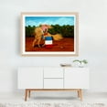 thumbnail image 5 of The Rodeo Barrel Racer - Painting Horse Cowboy Western Animal Rustic Pastoral Farmhouse Oak Framed Wall Art Print 12 x 18 inches, 5 of 6