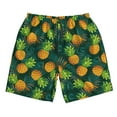 thumbnail image 3 of Uemuo Pineapples with Palm Leaves Pattern Men's Swim Trunks Hawaiian Beach Bathing Suit Swimsuits Beach Quick-Dry Shorts with Pockets-, 3 of 9