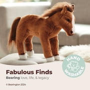 Bearington Blaze Plush Horse Stuffed Animal - 13.5 Realistic Stuffed Horses Plush Toys with Soft Brown Fur and White Hooves - Lifelike Cuddly Horse Plushies Gift for Kids, Toddlers and Animal Lovers