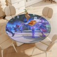 thumbnail image 4 of Overwatch-theme Fitted Round Tablecloths Elastic Edged Table Covers Waterproof Table Cloth for Kitchen Holiday Party Tables Decor 150cm, 4 of 6