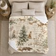 thumbnail image 5 of Rustic Woodland Animals, Peaceful Bird Art Scene, Warm Flannel Blanket for Cabin and Lodge with Detailed Artwork, Bird Lovers Housewarming Gift, Artistic Home Decor, 5 of 9