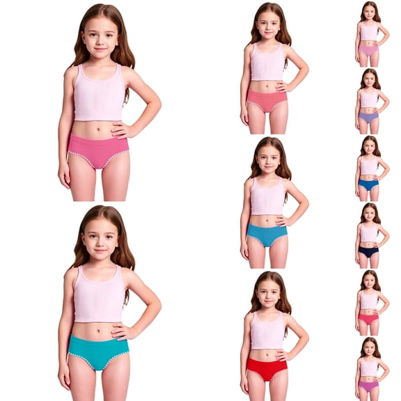 Shadoumai Girls Swim Bikini Bottoms with Fully Lined, UPF 50 Sun Protection Swimsuit Soft Quick-Dry for Beach Pool 2-8 Years