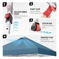 thumbnail image 4 of CROWN SHADES 10x10 Pop Up Canopy Tent with One Push Setup Easy Outdoor Sun Shade for Events, Parties, Camping Cyan Blue, 4 of 8