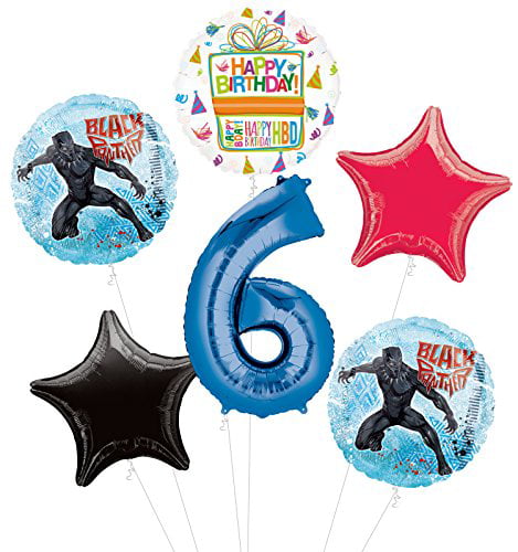 BLACK PANTHER Birthday Party Supply SUPER Kit w/Candle,Balloons & More ! 