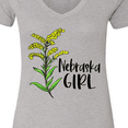 thumbnail image 4 of Inktastic Nebraska Girl Goldenrod Flower Women's V-Neck T-Shirt, 4 of 5