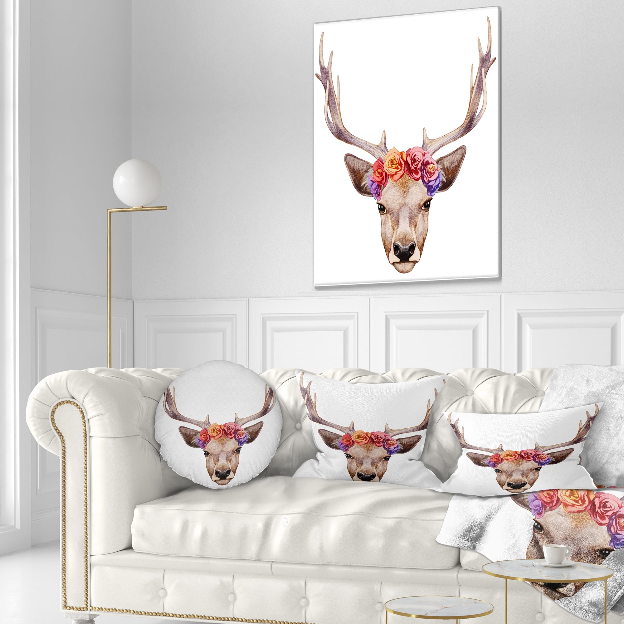 Designart 12" x 20" Multi-color Polyester Throw Pillow