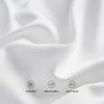 thumbnail image 4 of EVERGRACE Tencel Lyocell Cooling Duvet Cover Set Queen Size 3 Piece, 100% Natural Eucalyptus Lyocell Fiber from Austria, Luxury Silky Soft Comforter Cover with 2 Shams, Snow White, 92"x88", 4 of 8