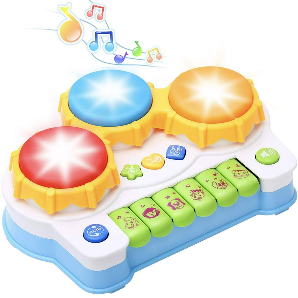 KINGSDRAGON Musical Keyboard Piano Drum Set,Baby Drum Musical Toy with