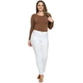 thumbnail image 3 of Women's Classic Solid Straight Leg Jeggings-Plus Size, White, 2XL, 3 of 4