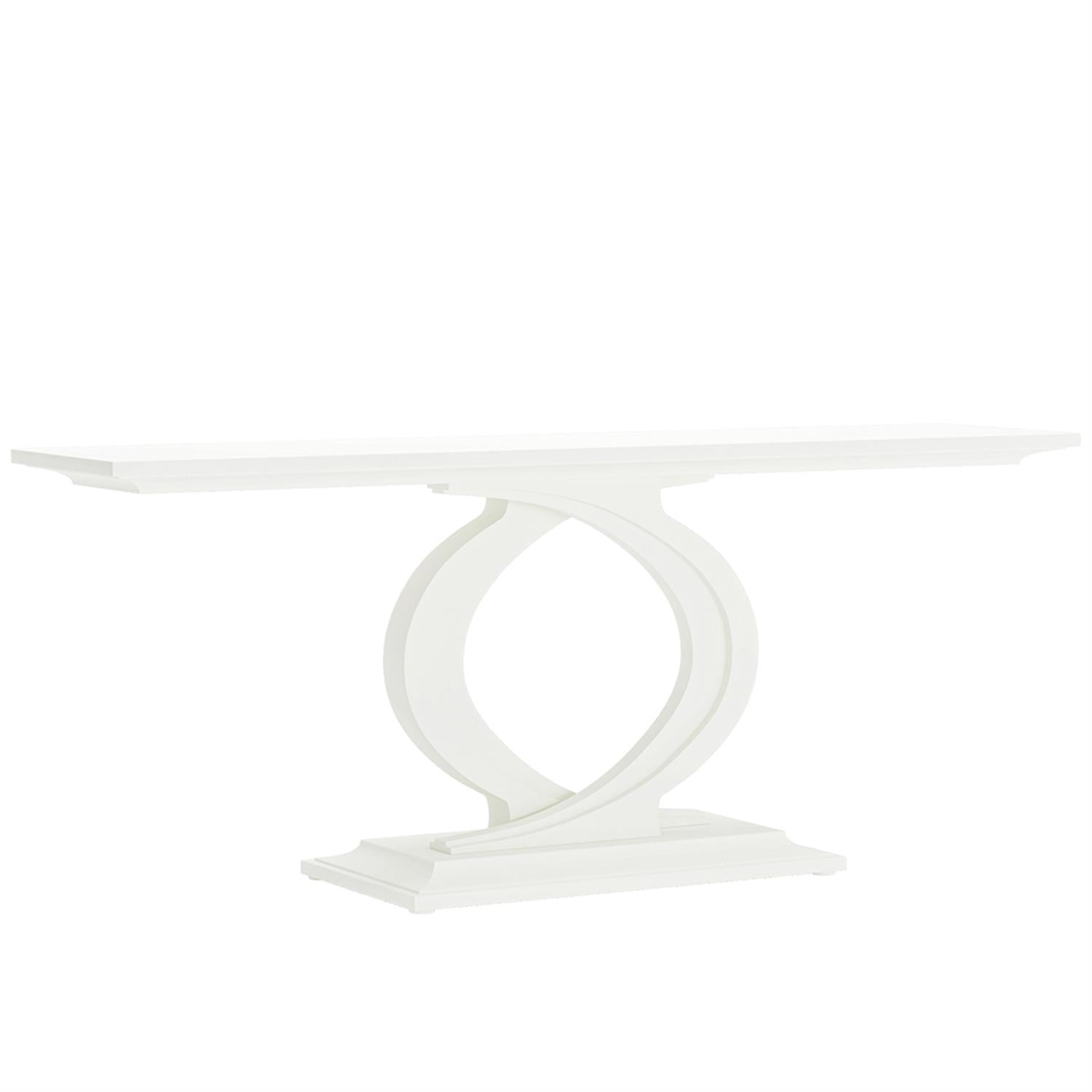 Demi Bonn 59" Console Table, Wood Narrow Sofa Table with Double Arc Base for Hallway, Bedroom, Living Room, White
