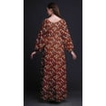 thumbnail image 4 of Bimba Polyester Georgette Blossom & Paradise Whydah Bird Printed Womenâ€™s Long Sleeve MaxiÂ&nbsp;DressÂ&nbsp;Elastic Waist Gown-Medium, 4 of 5