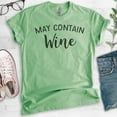 thumbnail image 2 of May Contain Wine T-shirt, Unisex Women's Men's Shirt, Cute Wine Shirt, Alcohol Shirt, Funny Drinking Shirt, Heather Apple Green, Small, 2 of 6