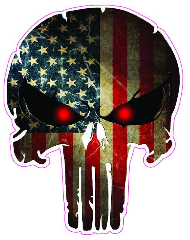 Punisher Decal State of California Flag Vinyl Decal ships free Various Sizes