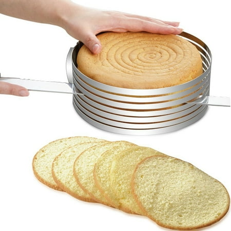 

FUNNYFAIRYE Mold Cake Ring Cake Slicer Stainless Steel Cake Mold Adjustable Retractable Circular Cake Mold Layered Baking Tool Kit