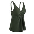 thumbnail image 5 of Firpearl Underwire Swim Top for Women Flared Tankini Swimsuit Push Up Supportive Bathing Suits Top Deep Army Green US14, 5 of 7