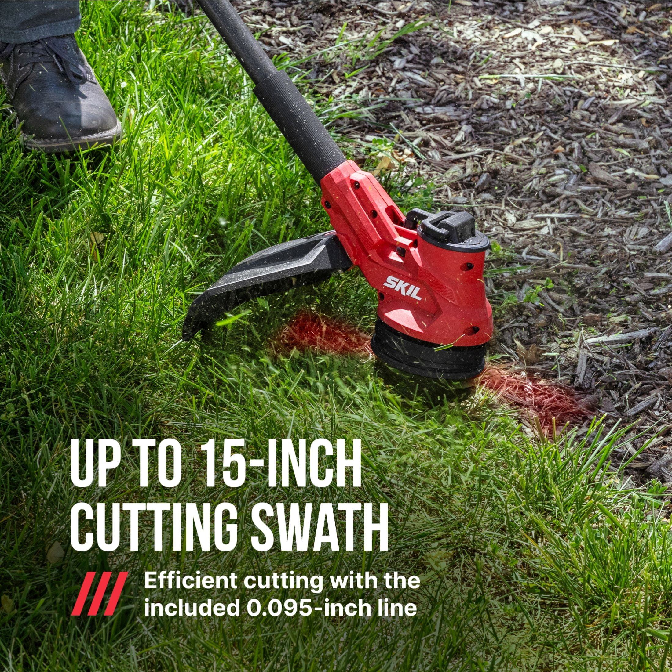 SKIL PWR CORE 40V Brushless 15-Inch String Trimmer Kit with 2.0Ah Battery and 60W Charger, LT4832C-10