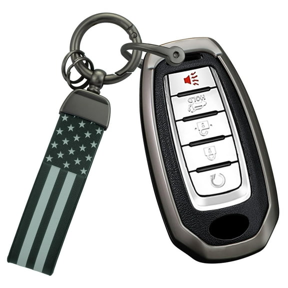 Durable All-Weather Protective Key Fob Cover with Detachable Keychain for Infiniti Q50 Q60 QX50 QX55 QX60 Models Secure Car Key Case Protector Holder Case Holder Protector Metal Keychain