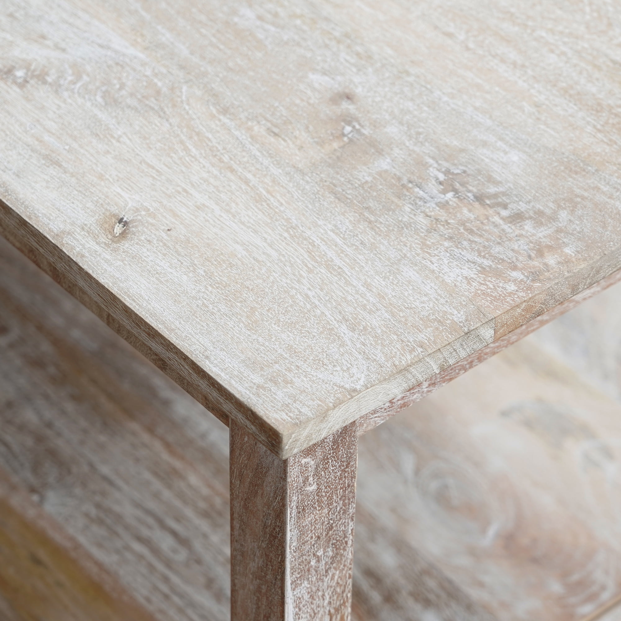 Ox Bay Amer Wood Rectangular Storage Coffee Table, Transitional Style, Indoor Use, White Wash Finished