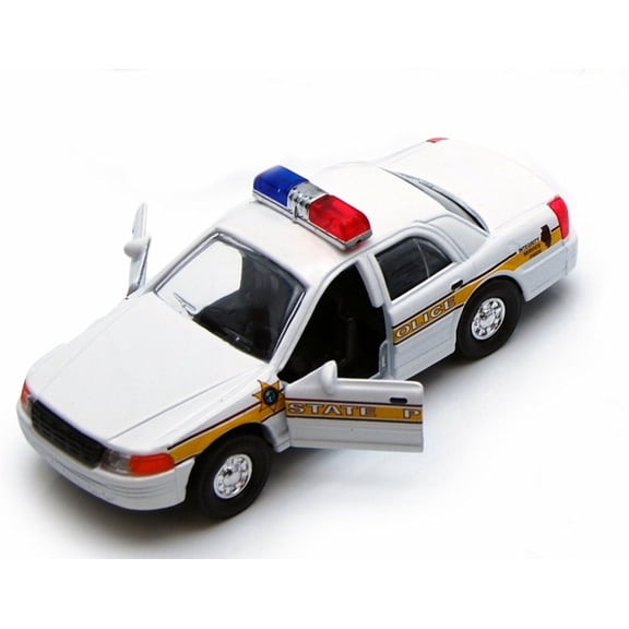 Illinois State Police Car, White - Showcasts 9985IL - 5 Inch Scale Diecast Model Replica (Brand New, but NOT IN BOX)