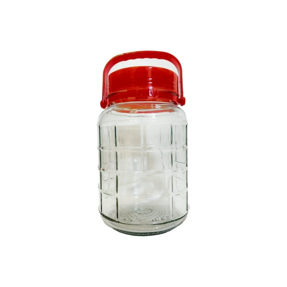 5L (1.32Gal)Glass Jar With Lid Wide Mouth Airtight Plastic Pour Spout Lids Bulk-Dry Food Storage Pickling Mason Jar Canister Raw Milk Bottle Jug Sun Tea Kombucha Kefir Water Storing Canning