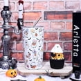 thumbnail image 4 of Halloween Ghost Tumbler Stainless Steel Travel Tumbler with Lid Straw Brush Cute Ghost Coffee Mug Cup for Women Travel Birthday Horror Gift, 4 of 6