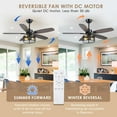 thumbnail image 2 of BayDay 72" Nickel Ceiling Fan with Lights & Remote Modern Style 6 Speeds Quiet Reversible Motor LED Light Adjustable Height for Living Room Bedroom Outdoor Patio Porch, 2 of 8