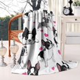 thumbnail image 2 of Pug and Love Heart Blanket,Comfortable Soft Flannel Throw Blanket,All Season,Warm Lightweight Blankets for Sofa Bed Couch Living Room Chair,60"x80"(150x200cm), 2 of 4