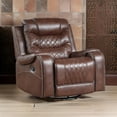 thumbnail image 6 of Paul 38 Inch Manual Swivel Glider Recliner Chair, Brown Faux Leather, 6 of 6