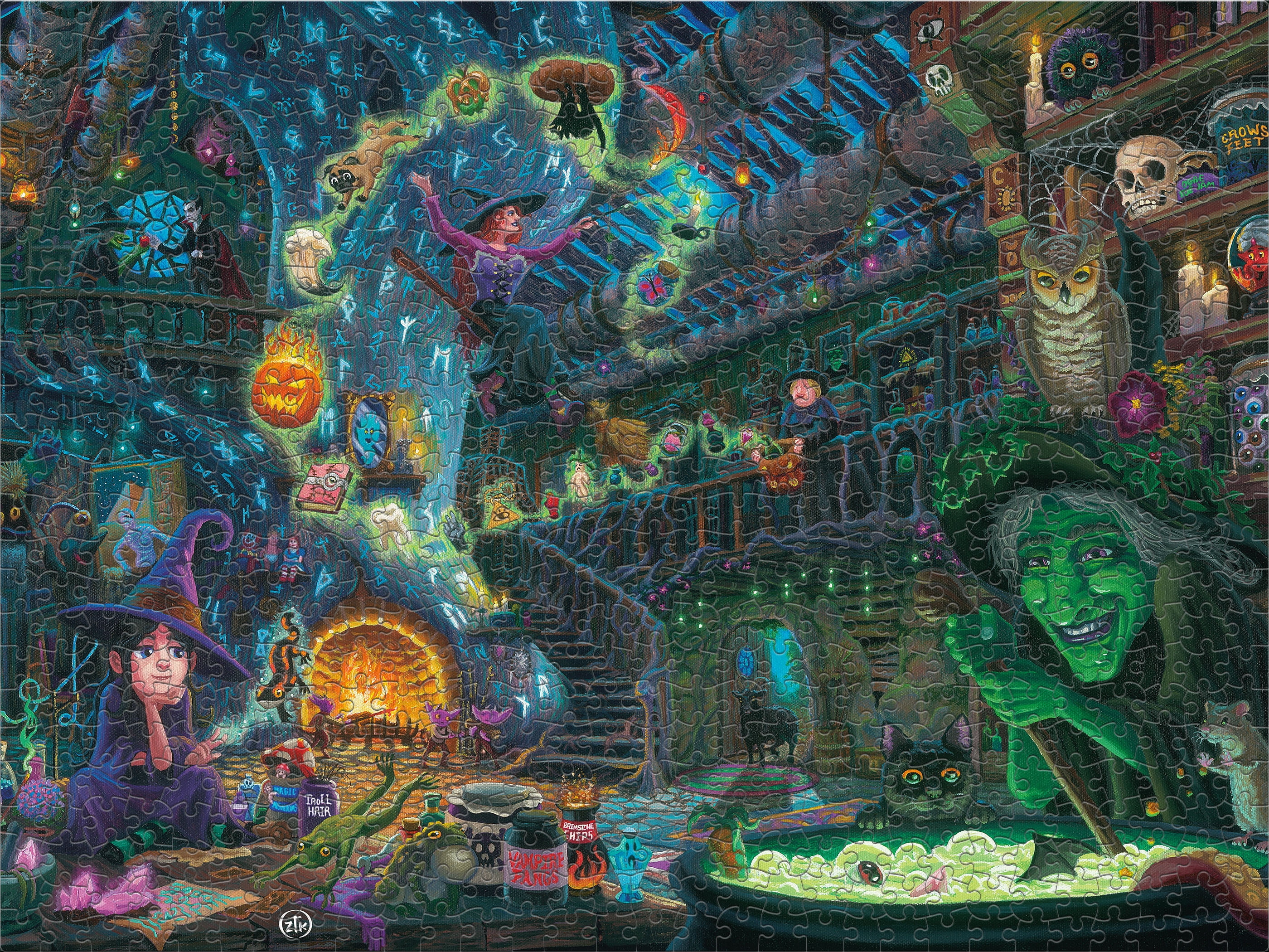 Ceaco Zak Kinkade Coven Cottage Glow 750-Piece Interlocking Jigsaw