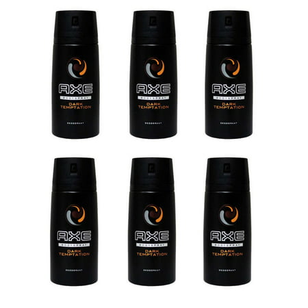 6 Pack Axe Dark Temptation Mens Deodorant Body Spray, (Best Axe Deodorant Spray)