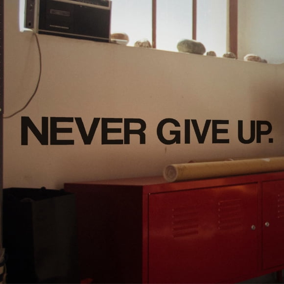 My Vinyl Story Never GIVE UP Wall Sticker Motivational Large Gym Wall Decal Quote for Home Gym Workout Motivational Wall Art Decor Vinyl Removable Sticker
