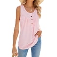 thumbnail image 4 of SLADYGLO Women Scoop Neck Buttons Decorative Sleeveless Cutout Tank Top, 4 of 7