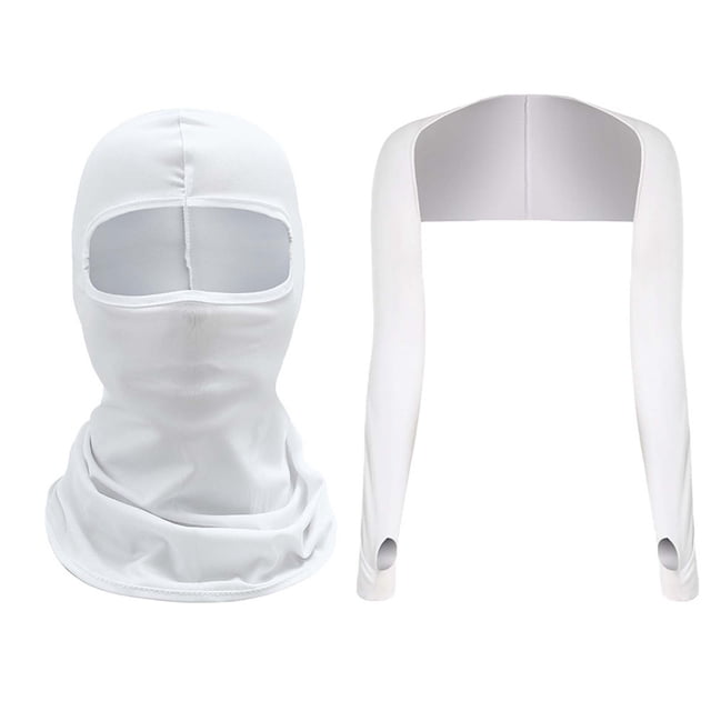 Cycling Face Mask Set for Women Men, Silk Sunscreen Shoulder Sleeve Two Piece Combination for Outdoor Sports