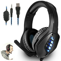 Stereo Gaming Headset with Mic, EEEKit Noise-Canceling Gaming Headphones with 7.1 Surround Sound, RGB LED Light, Soft Memory Earmuffs for PS4, Xbox One, Mac, Laptop, Nintendo Switch