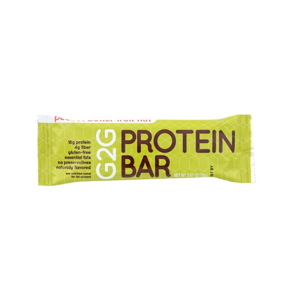 G2G Refrigerated Protein Bar, Peanut Butter Fruit Nut, Healthy Snack or