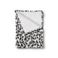 thumbnail image 2 of Modern Soft Flannel Fleece Throw Blanket, Music Notes in Sketch Style Doodle Murky Distressed Hand Drawn Lines Image, Cozy Plush for Indoor and Outdoor Use, 70" x 90", Black White, by Ambesonne, 2 of 6