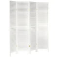 thumbnail image 2 of Oriental Furniture 6 ft. Tall Wooden Louvered Room Divider White - 4 Panel, 2 of 6