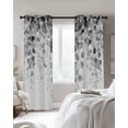 thumbnail image 3 of Grey Eucalyptus Blackout Curtains 84 Inches Long for Bedroom, Spring Botanical Weeping Plant Aesthetic Thermal Insulated Room Darkening Black Out Window Curtain Panels Grommet Drapes for Living Room, 3 of 8
