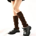 thumbnail image 6 of TELOLY Brown Leg Warmers, Solid Color Knit Cuffs Leg Stockings, Boot Socks for Work and Leisure, Knit Leg Warmers, 6 of 7