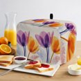 thumbnail image 2 of Toaster Cover 2 Slice, Tulip Flowers Dustproof Bakeware Oven Protector with Top Hook, Orange Purple Pastrol Floral Spring Waterproof Small Kitchen Appliance Toasters Dust Cover, 12"x7.5"x8", 2 of 9