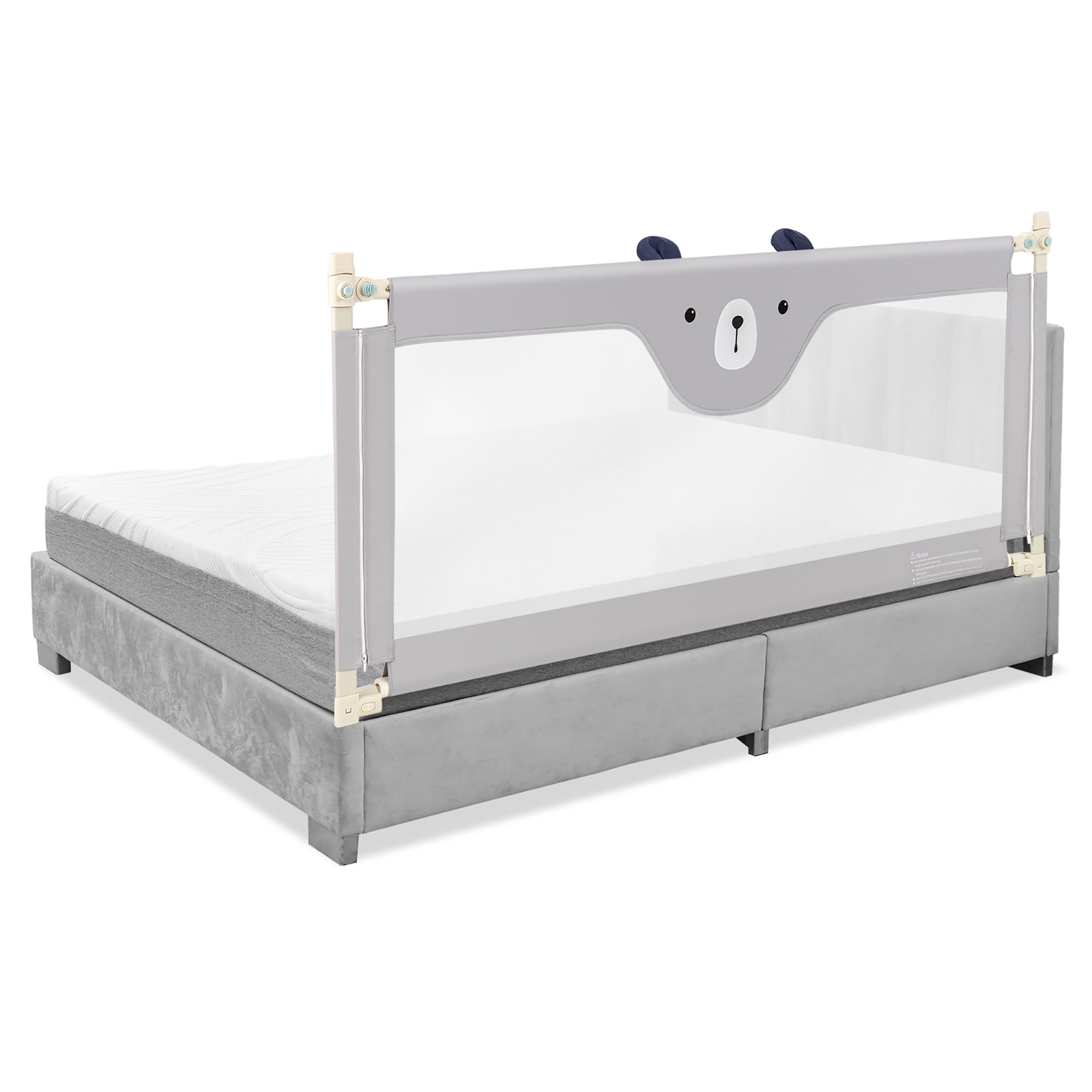 Costway 69'' Bed Rails for Toddlers Lifting Baby Bedrail with Grey - Walmart.com