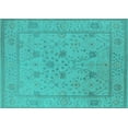 thumbnail image 1 of Ahgly Company Machine Washable Indoor Rectangle Oriental Turquoise Blue Industrial Area Rugs, 6' x 9', 1 of 4