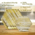 thumbnail image 4 of PARTY DISPOSABLE 36 PC DINNERWARE SET | 18 Dinner Plates | 18 Salad or Dessert Plates | Heavy Duty Paper Plates | Hexagon Wood Design | for Upscale Wedding and Dining (Wood Collection â€“ White/Gold), 4 of 6