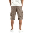 thumbnail image 6 of Men's Casual Cargo Shorts Casual Summer Hiking Shorts Bermuda Short with Pockets Chino Work Shorts with 6 Pockets Khaki L, 6 of 7